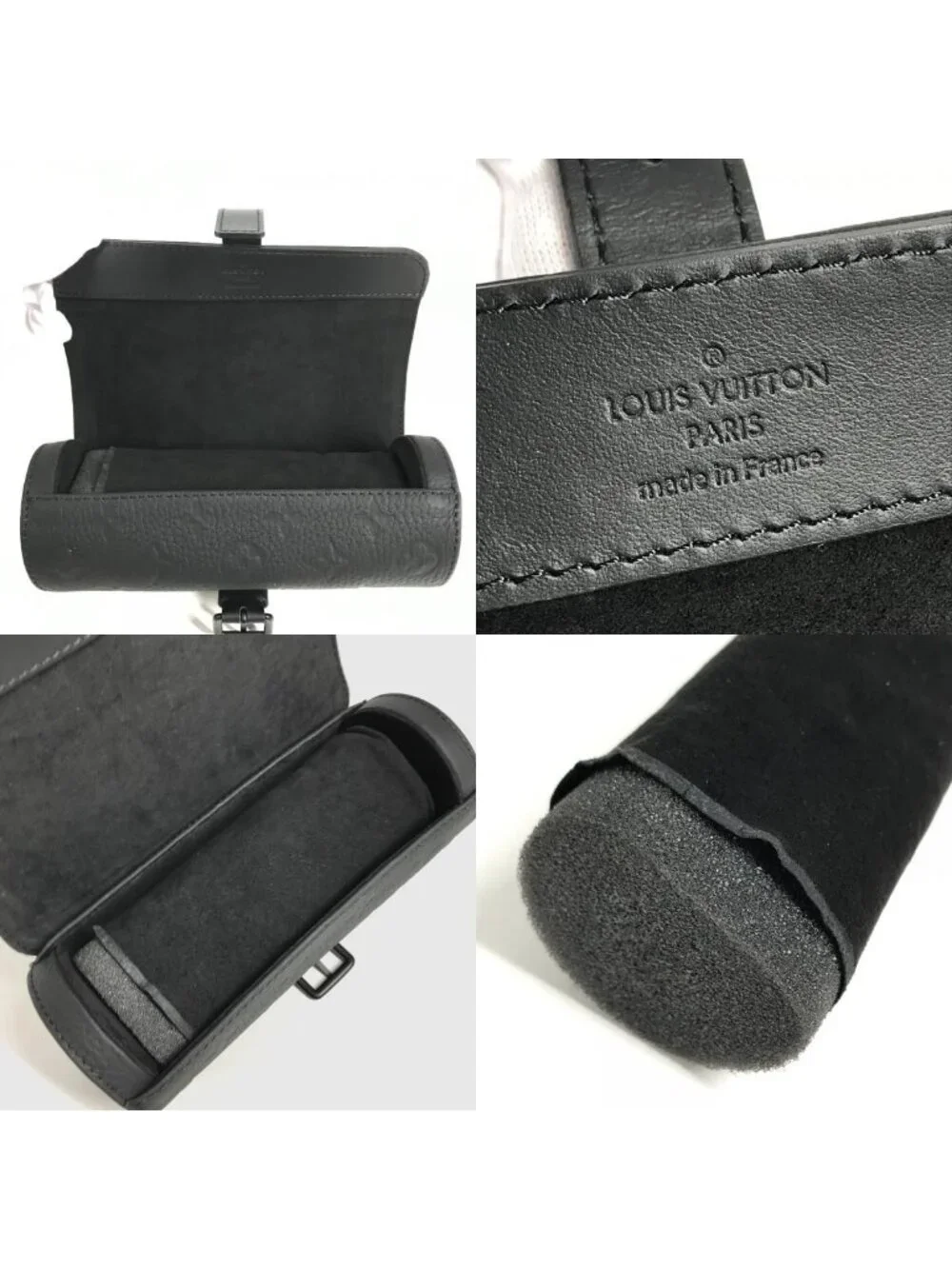 Louis Vuitton Pouch Etui 3 Montre Taurillon Leather Black